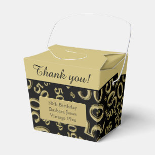 Personalise: 50th Birthday Party Gold/Black Favour Box