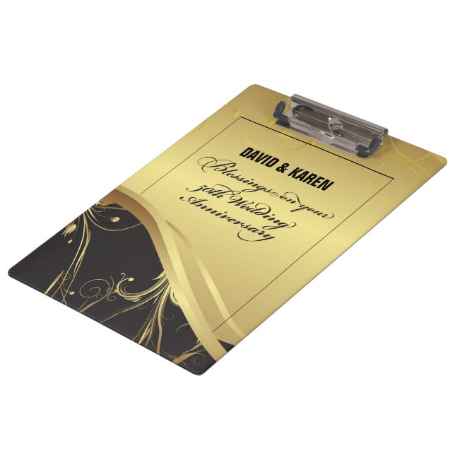 Personalise, 50th Wedding Anniversary Religious Clipboard (Angled)