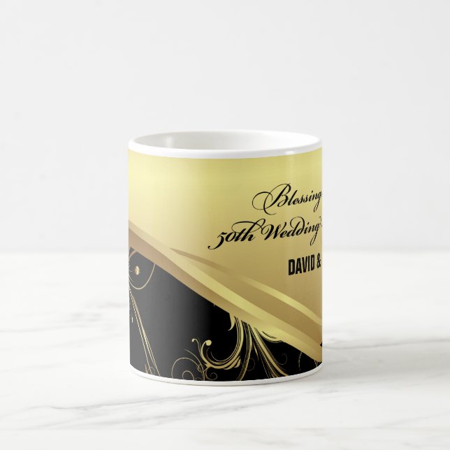 Personalise, 50th Wedding Anniversary Religious Coffee Mug (Center)