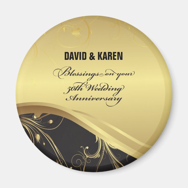 Personalise, 50th Wedding Anniversary Religious Magnet (Front)