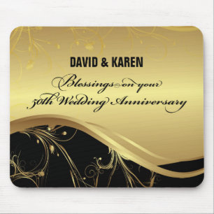 Personalise, 50th Wedding Anniversary Religious Mouse Pad