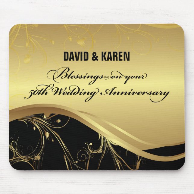 Personalise, 50th Wedding Anniversary Religious Mouse Pad (Front)