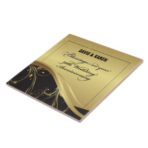 Personalise, 50th Wedding Anniversary Religious Tile