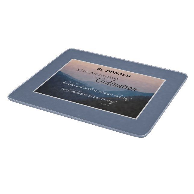 Personalise 55th Anniversary Ordination Congrats Cutting Board (Corner)