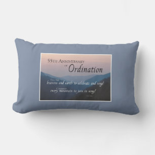 Personalise 55th Anniversary Ordination Congrats Lumbar Cushion