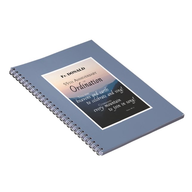 Personalise 55th Anniversary Ordination Congrats Notebook (Right Side)