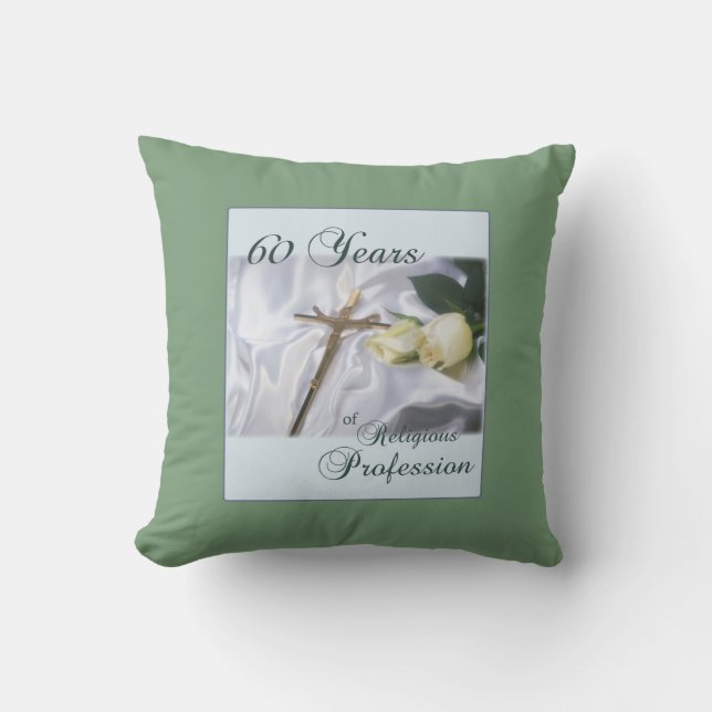 Personalise, 60 Years of Religious Profession Cushion (Front)