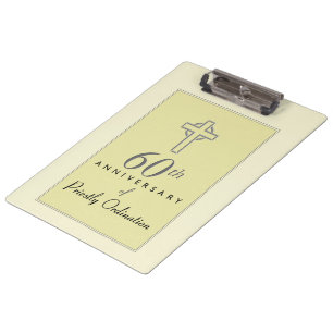 Personalise, 60th Anniversary of Priest Embossed Clipboard