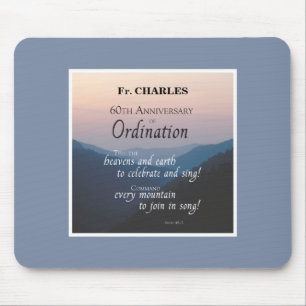Personalise 60th Anniversary Ordination Congrats Mouse Pad