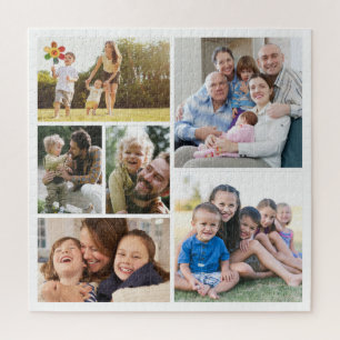 Personalise 6 Custom Photo Collages Framed Art Jigsaw Puzzle