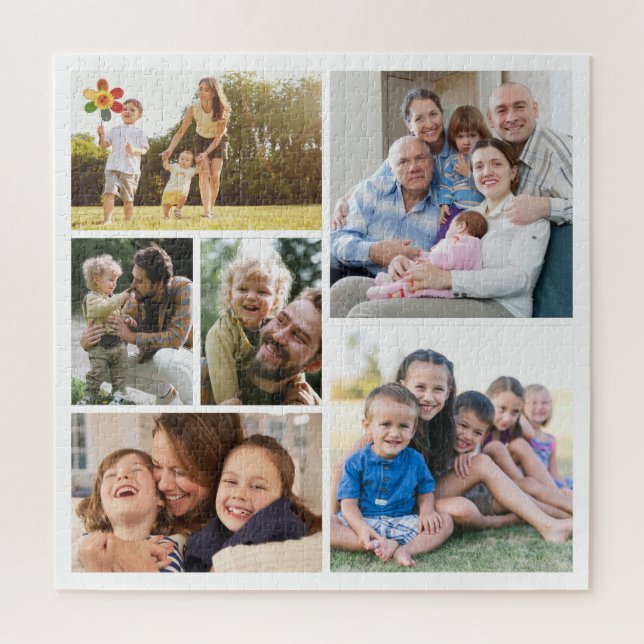 Personalise 6 Custom Photo Collages Framed Art Jigsaw Puzzle (Vertical)