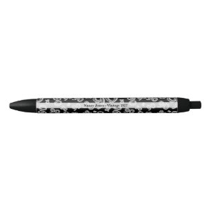 Personalise 90th Black/White Birthday Favour Gift Black Ink Pen
