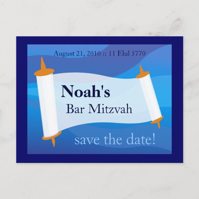 Personalise a Bar Mitzvah Postcard (Front)