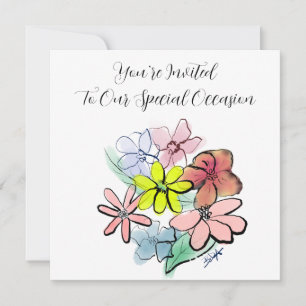 Personalise A Bright and Pretty Flower Graphic Invitation
