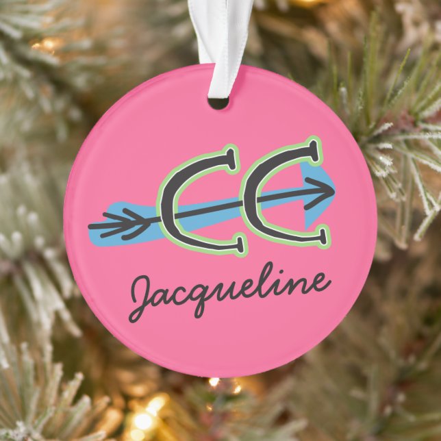 Personalise a Cross Country PINK Ornament (Tree)