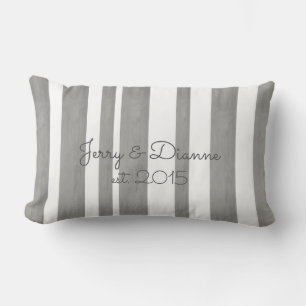personalise a custom pillow grey and white stripes
