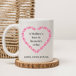 Personalise A Mother’s Love Is, Rose Heart Floral Coffee Mug
