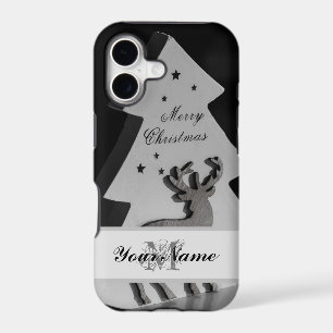 Personalise a noble monogram Merry Christmas case!