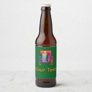 Personalise Abstract Chair Design Beer Bottle Label