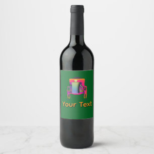 Personalise Abstract Chair Design  Wine Label