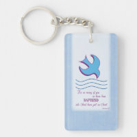 Personalise, Adult Baptism Dove on Blue