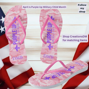 Personalise Adult Purple Up Military Child Jandals