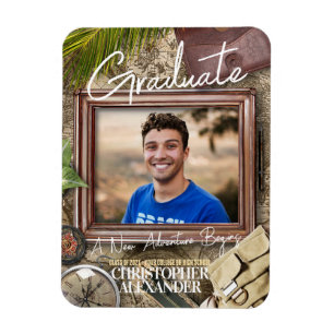 Personalise Adventurer Graduation Announcements Magnet