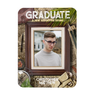 Personalise Adventurer Graduation Announcements Magnet