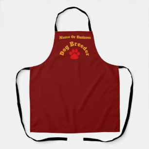 Personalise Advertise Dog Breeder Dk Red Apron