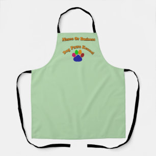 Personalise Advertise Dog Paws Kennel Lt Green Apron
