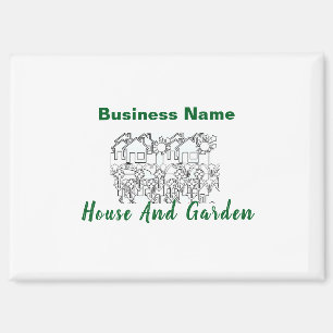 Personalise Advertise House And Garden Green Logo Magnet