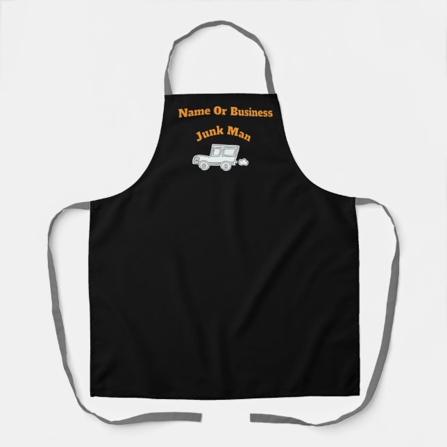 Personalise Advertise Junk Man Black Work     Apron (Front)