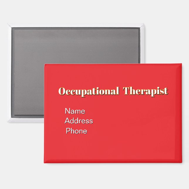 Personalise Advertise Occupational Therapist   Magnet (Front/Back)