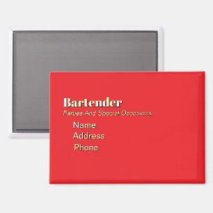 Personalise Advertise Promote Bartender Magnet