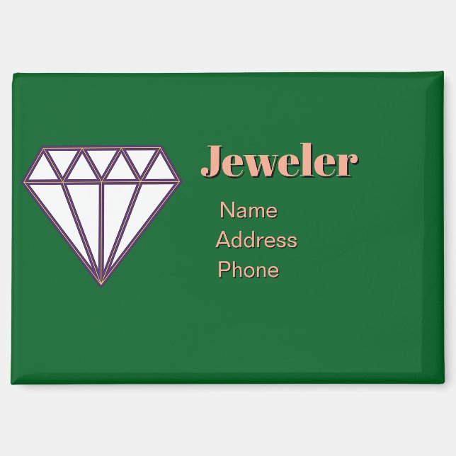 Personalise Advertise Promote Jeweller Business Magnet (Front)