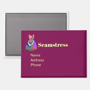 Personalise Advertise Promote Seamstress Plum  Magnet