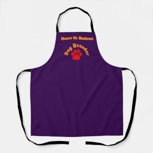 Personalise Advertise Red Paw Dog Breeder Purple  Apron