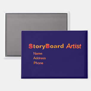 Personalise Advertise StoryBoard Artist Blue Magnet