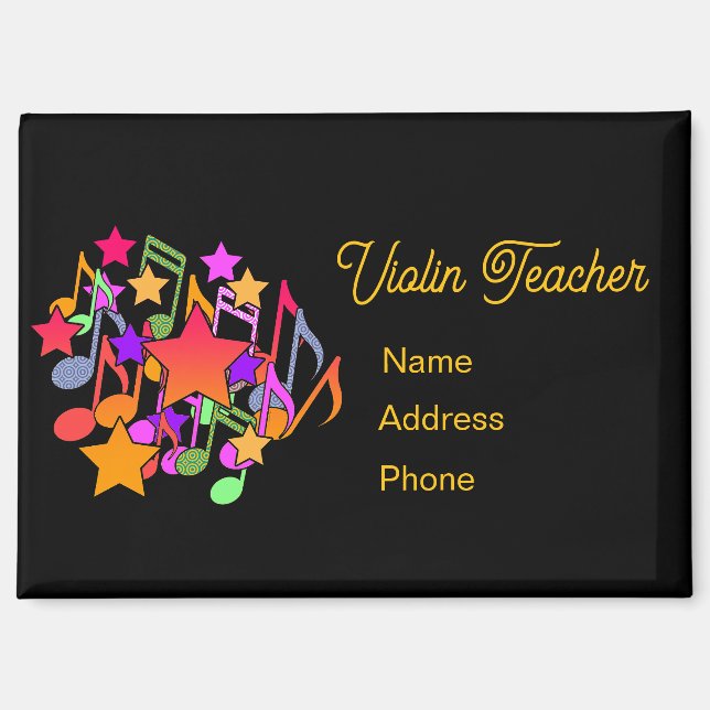 Personalise Advertise Violin Teacher   Magnet (Front)