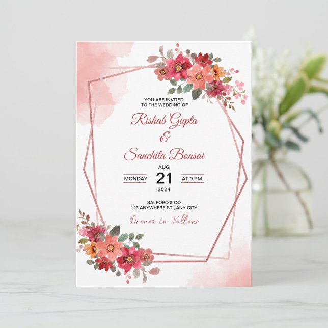 Personalise Aesthetic floral weeding Invitation (Creator Uploaded)