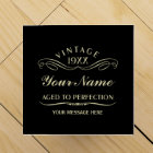 Personalise Aged To Perfection Black Wine Gift Box