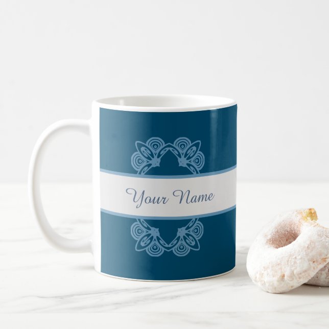 Personalise an elegant nameable mug! coffee mug (With Donut)
