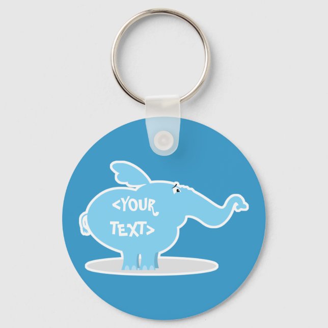Personalise an Elephant, <YOUR TEXT> Key Ring (Front)