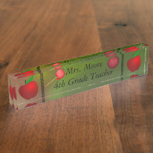 Personalise Apple Name Teacher Class Aurora Skies Nameplate