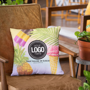 Personalise artsy watercolor ice cream theme cushion