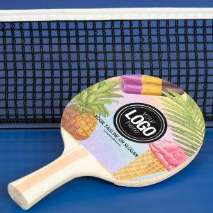 Personalise artsy watercolor ice cream theme ping pong paddle