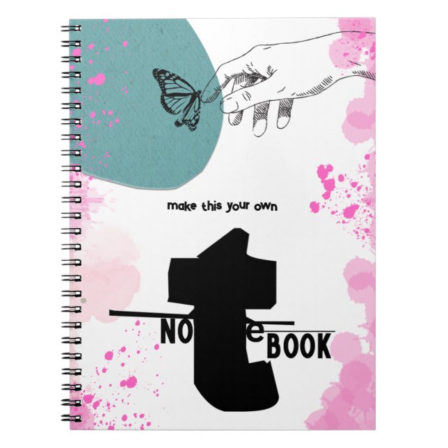 PERSONALISE: Arty Notebook and Butterfly (Front)