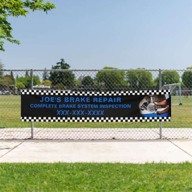 Personalise Auto Brake Repair Shop Large Banner (Insitu)