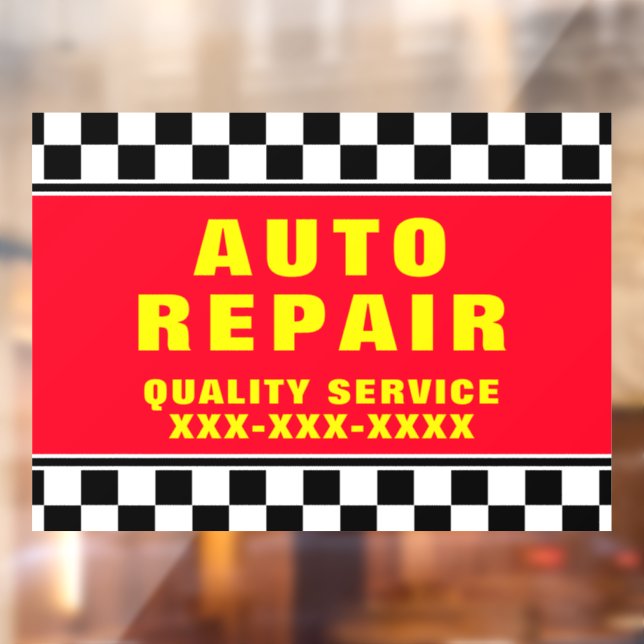 Personalise Auto Repair Shop Checked Flag Banner (Sheet 2)