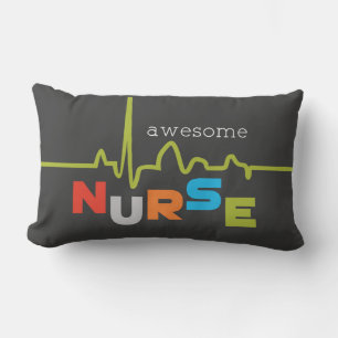 Personalise, Awesome Nurse on Nurses Day Lumbar Cushion